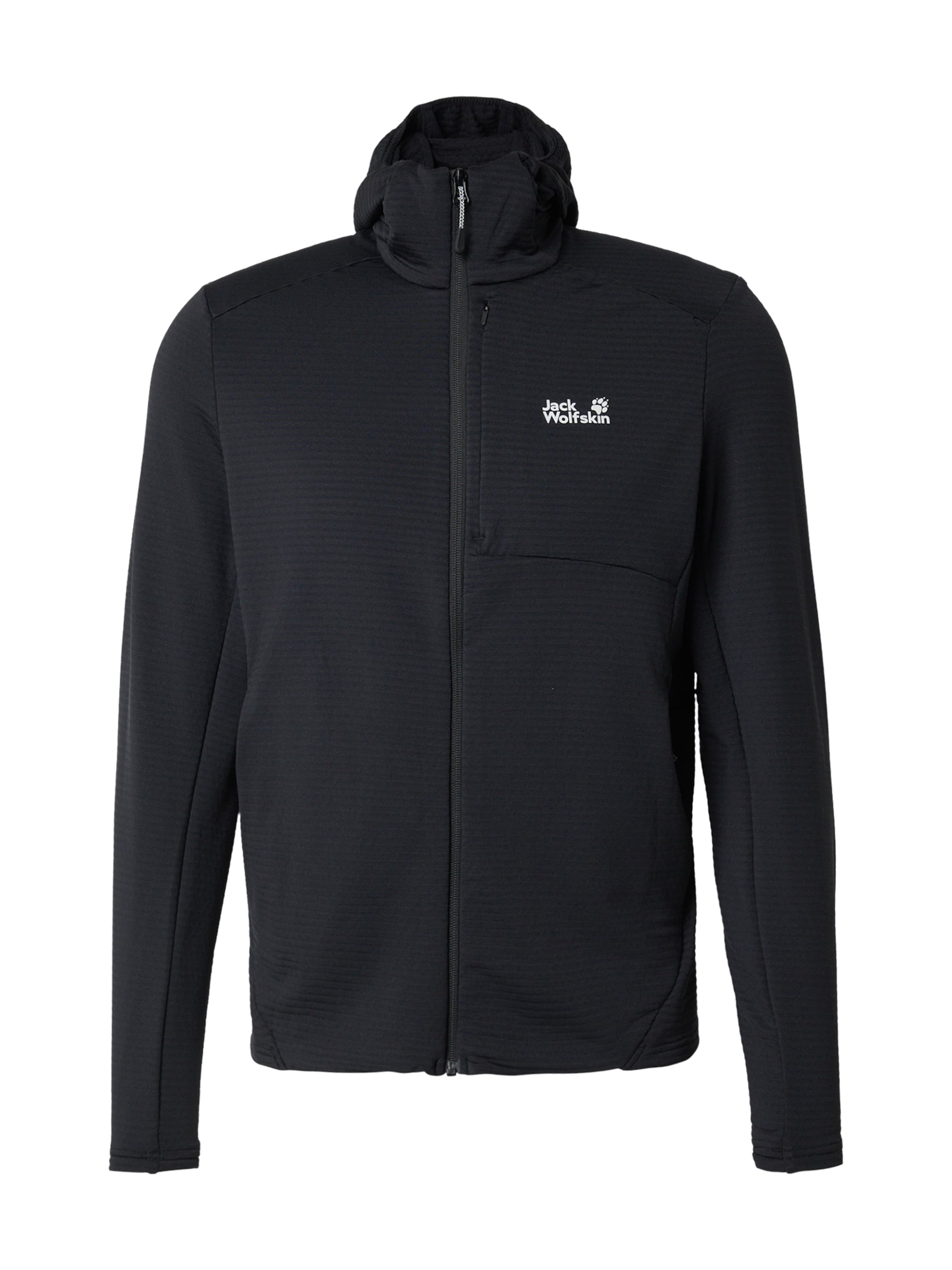 JACK WOLFSKIN Funkční fleecová mikina 'LITESTRIDE' – černá: přední strana