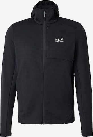 JACK WOLFSKIN Toiminnallinen fleecetakki 'LITESTRIDE' värissä musta: etupuoli