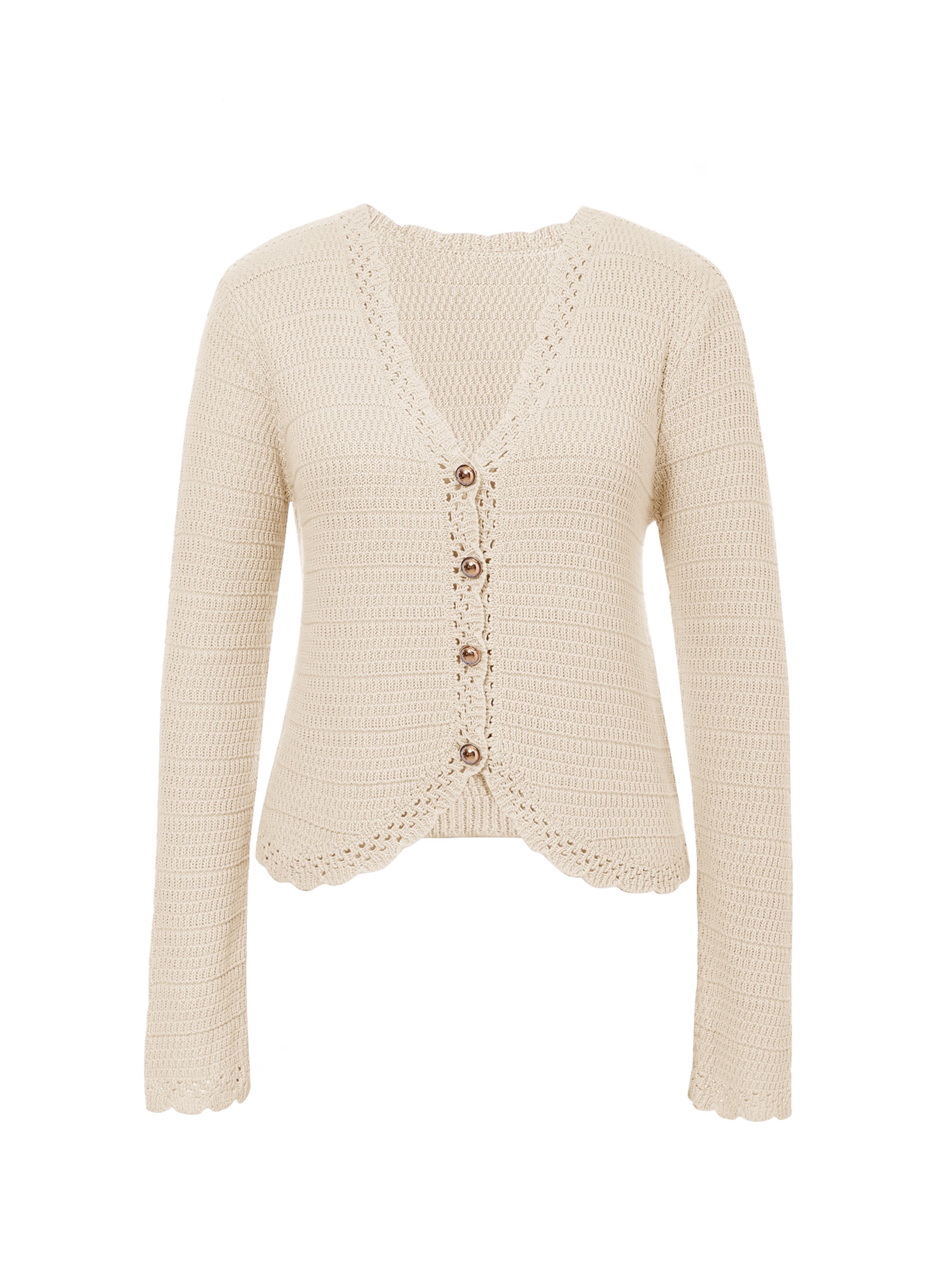 Geacă tricotată Imily Bela pe ecru, Vizualizare produs