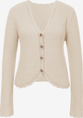 Geacă tricotată de la Imily Bela pe bej: față