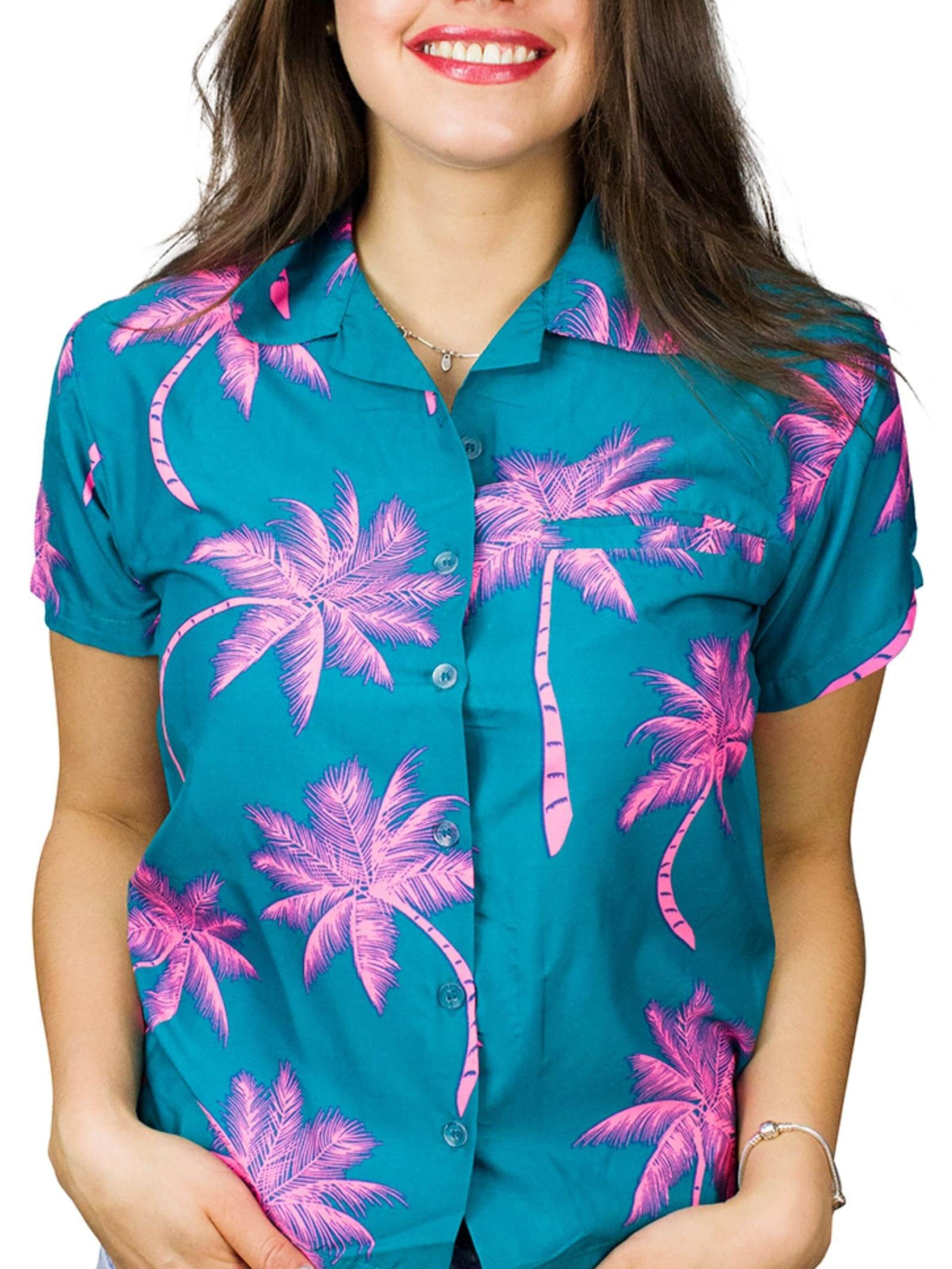 King Kameha Blouse 'Palmshadow' in Green