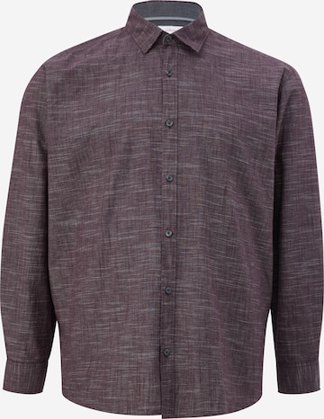 s.Oliver Men Big Sizes Button Up Shirt in Purple: front