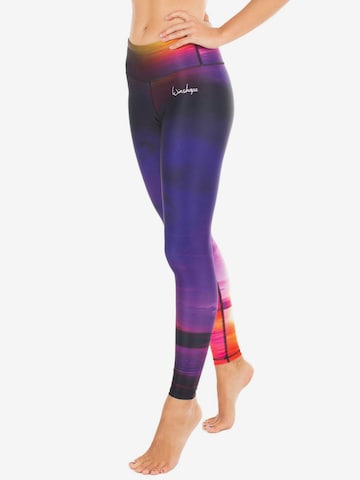 Skinny Pantalon de sport 'AEL102' Winshape en violet : devant