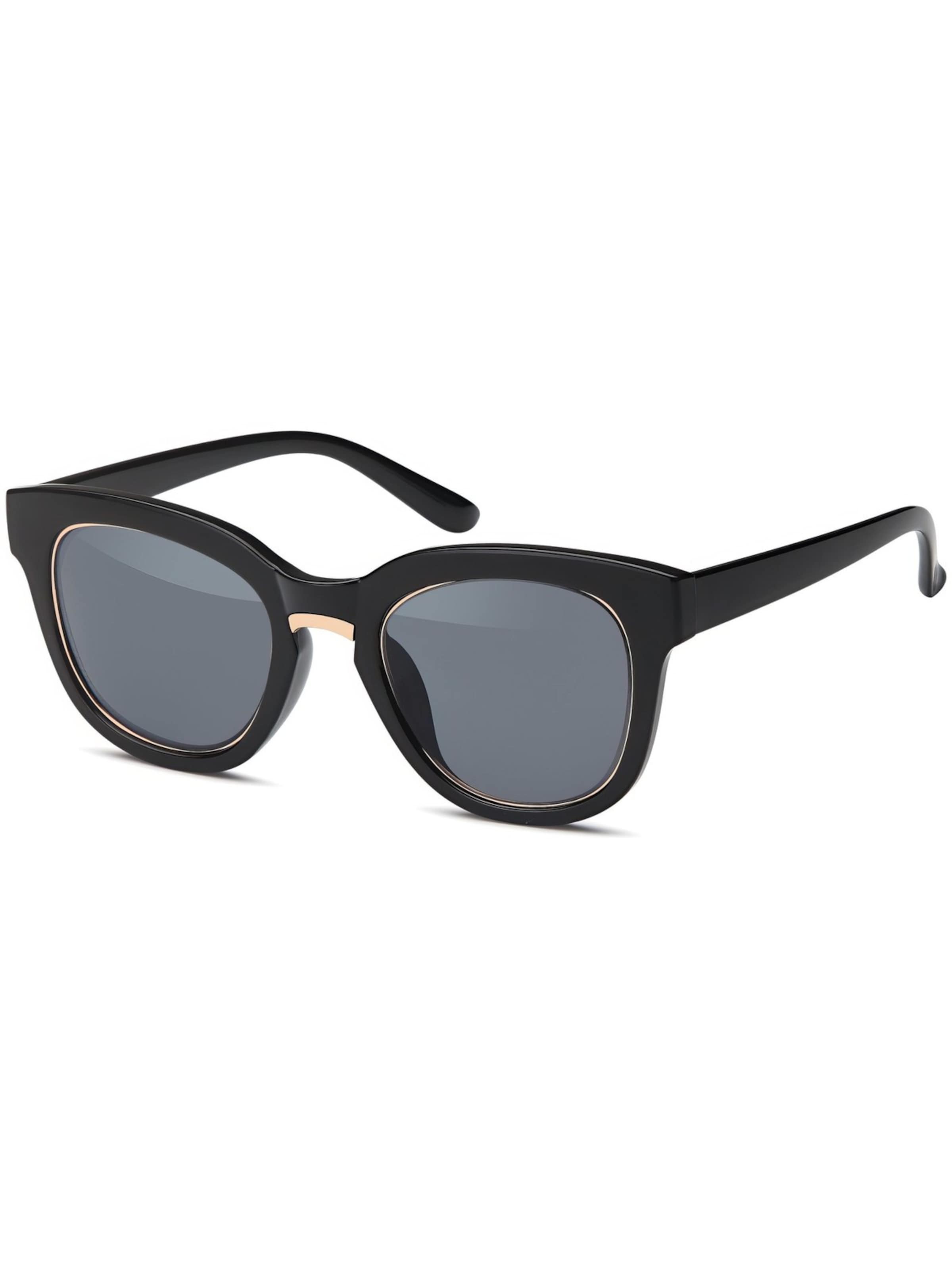 styleBREAKER Sonnenbrille 'Nerd Sonnenbrille mit Kunststoff Metall Rahmen'‌‌‌‌‌‌‌‌ in Grau: Vorderseite