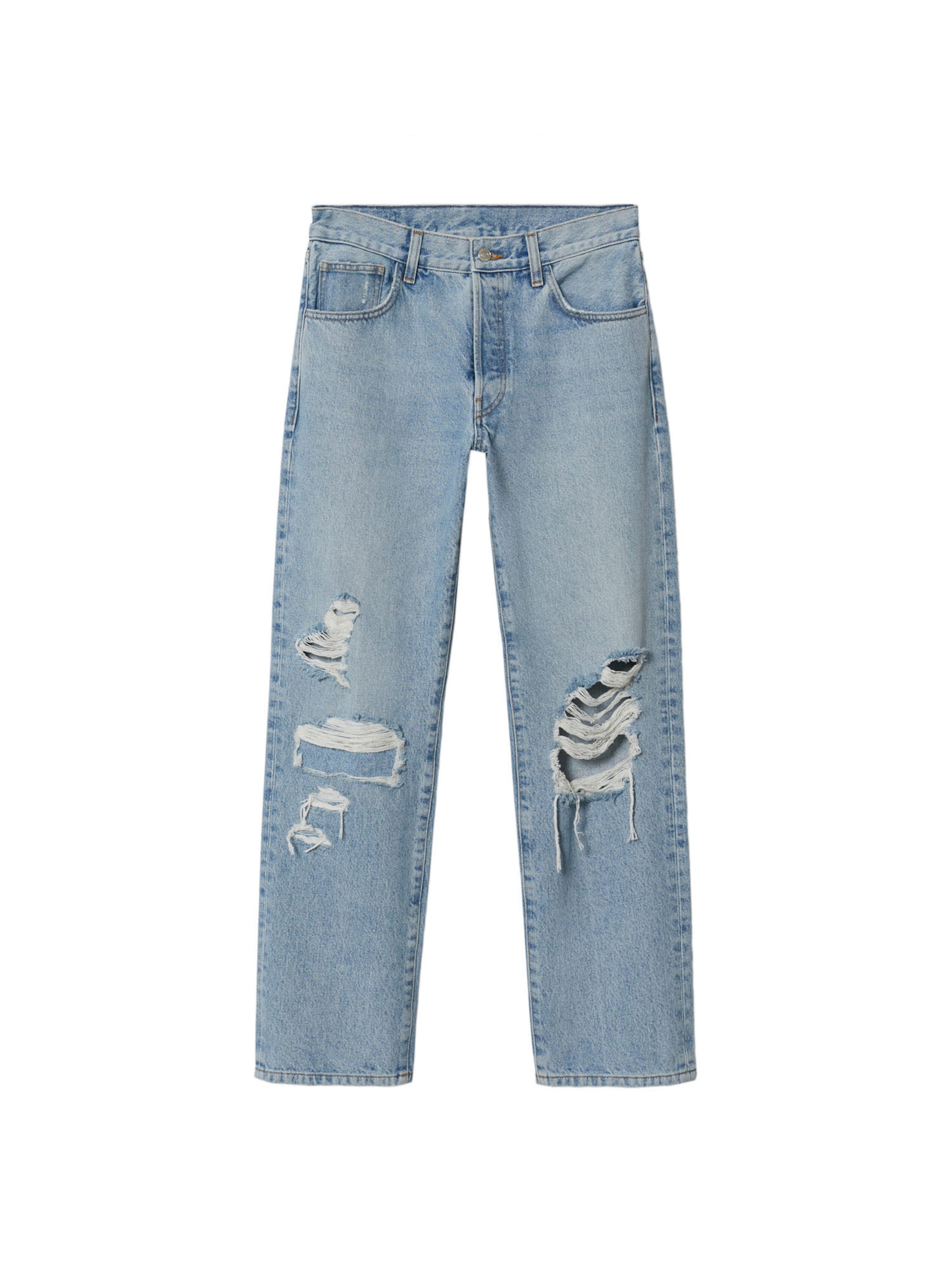 Regular Jeans 'Shantal' de la MANGO pe albastru: față