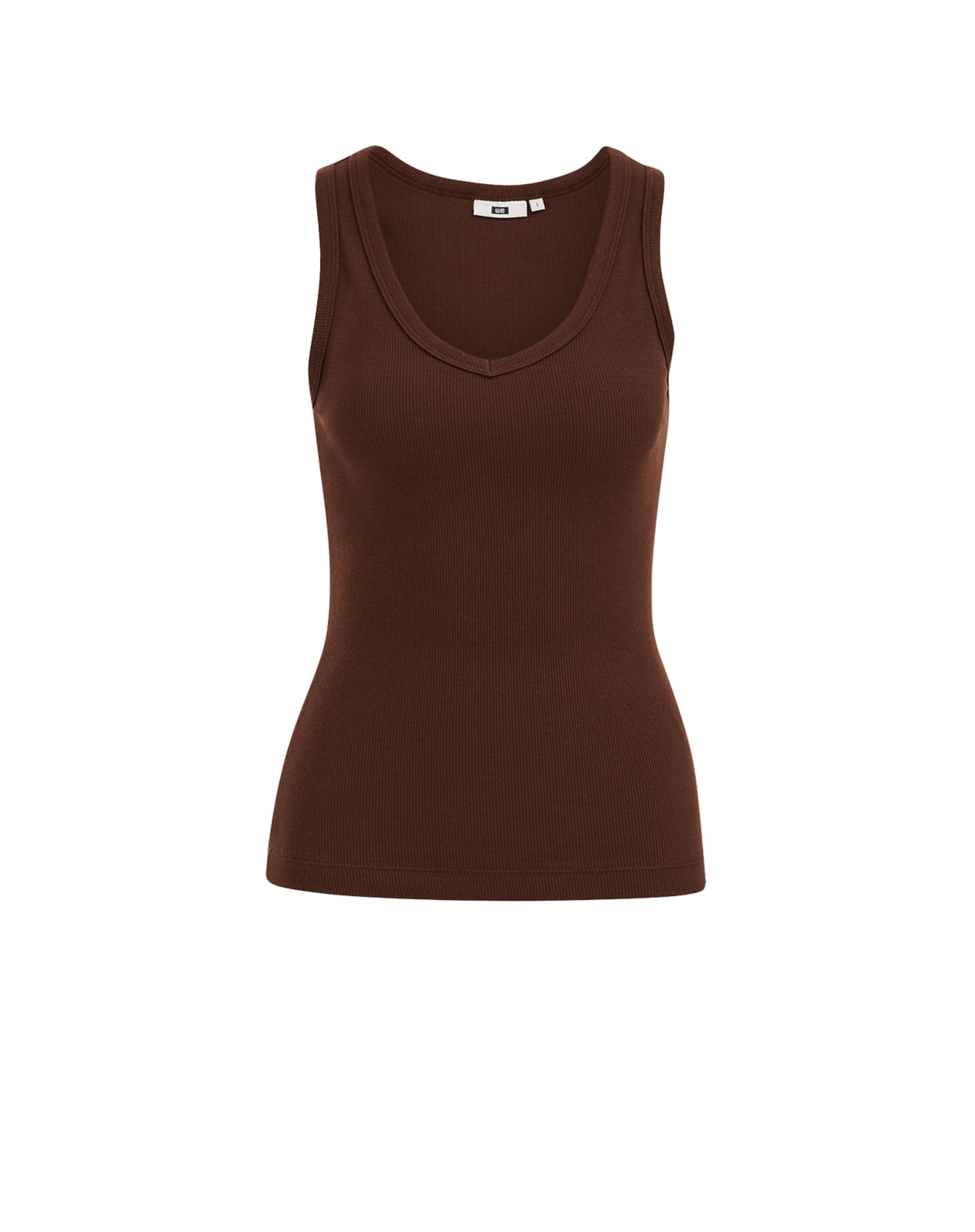 WE Fashion - Top en marrón: frente