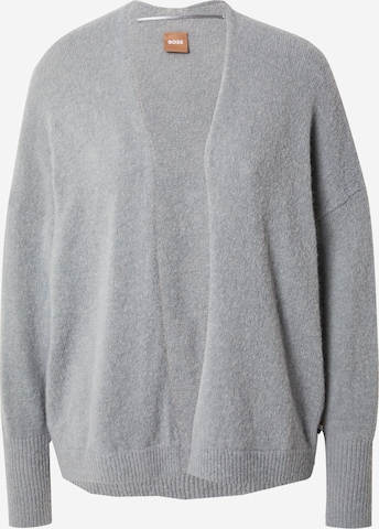 BOSS Black Knit Cardigan 'Falescan' in Grey: front