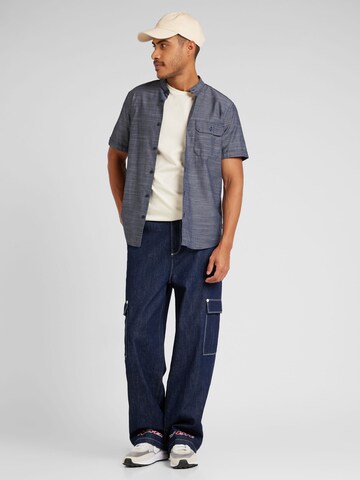s.Oliver Regular fit Button Up Shirt in Blue