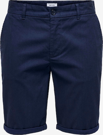 Only & Sons - Calças chino 'Peter Dobby' em azul: frente