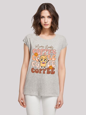 T-shirt 'Mothers Day Coffee Lover Mom Caffeine Addiction Coffee Cup' F4NT4STIC en gris : devant