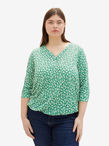 Camicia da donna di Tom Tailor Women + in verde: frontale