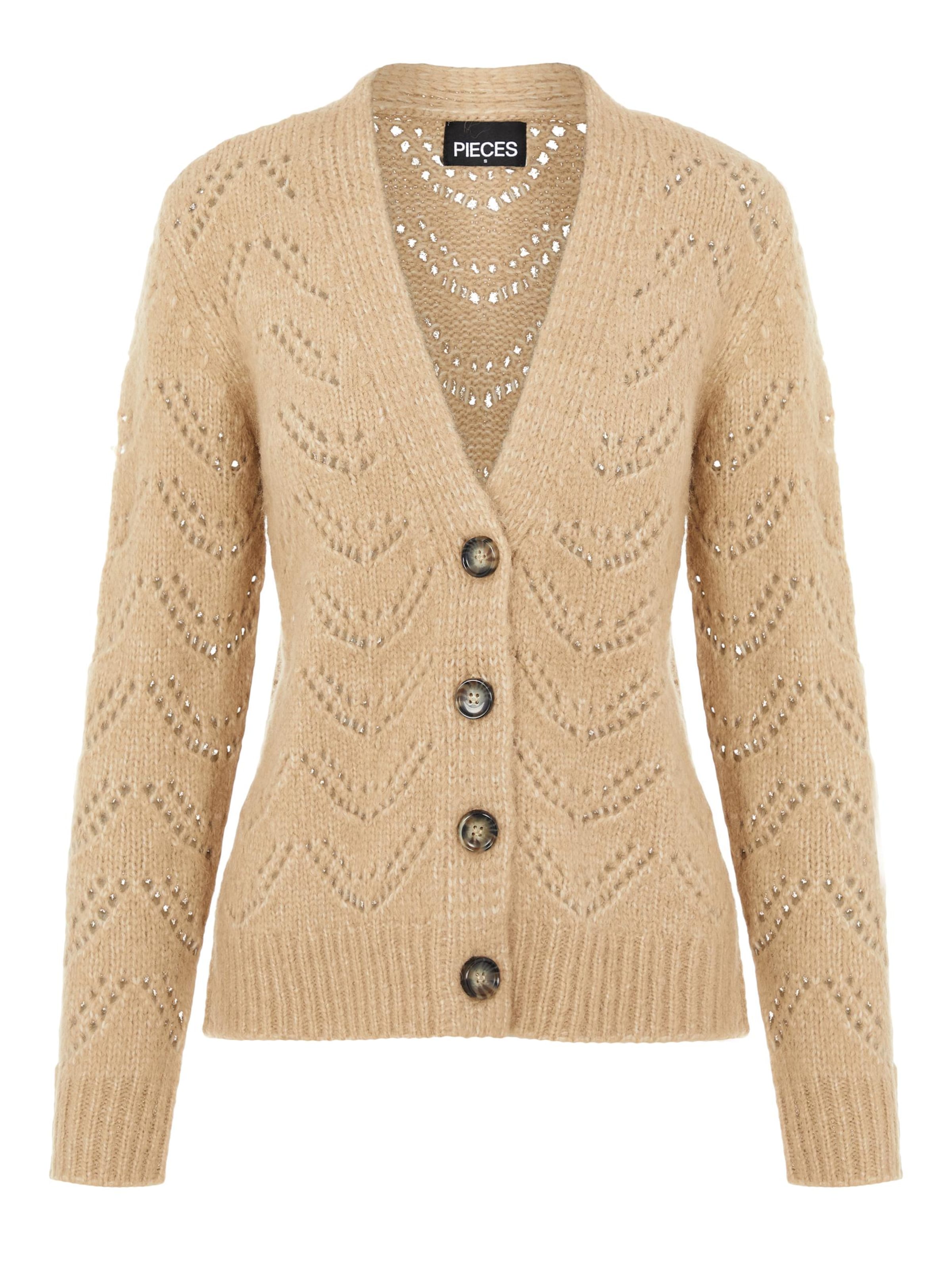 PIECES Knit Cardigan 'Bibi' in Light Brown | ABOUT YOU