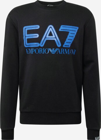 Sweat-shirt EA7 Emporio Armani en noir : devant