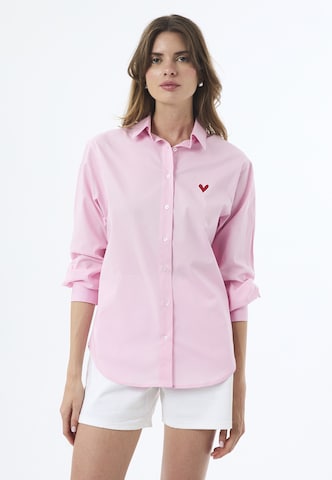 Chemisier Felix Hardy en rose : devant