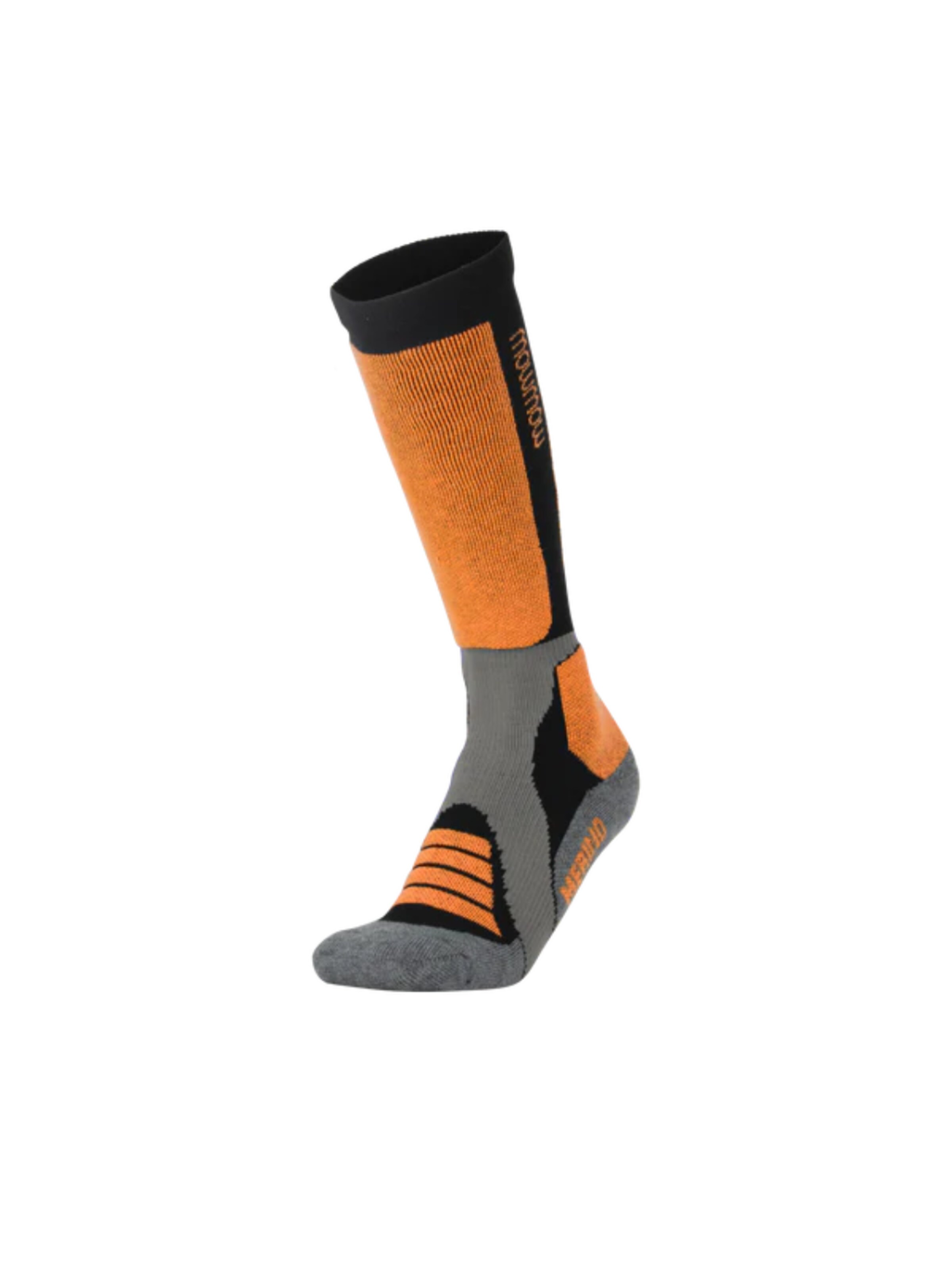 Calzino sportivo 'MowMow Ski Socks - Silver Ions - Antibacterial - Men - Women - Size 39-42 - Gray' di Mowmow in arancione: frontale