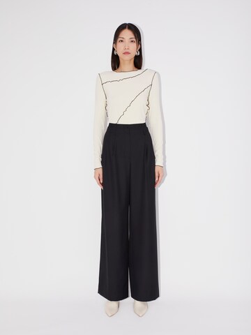 LeGer Premium Wide leg Pleat-front trousers 'Hester' in Black