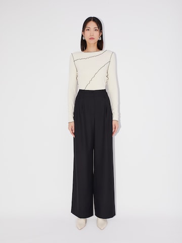 LeGer Premium Wide leg Pleat-Front Pants 'Hester' in Black