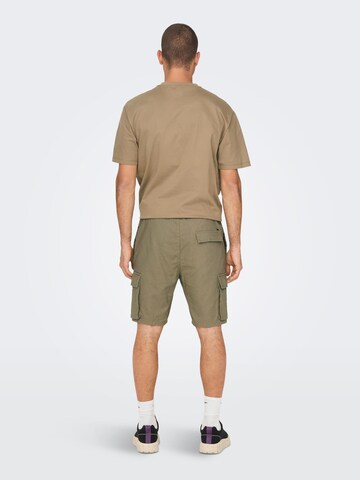 Regular Pantalon cargo 'Sinus' Only & Sons en vert