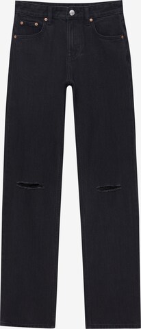 Pull&Bear Regular Jeans in Black: front