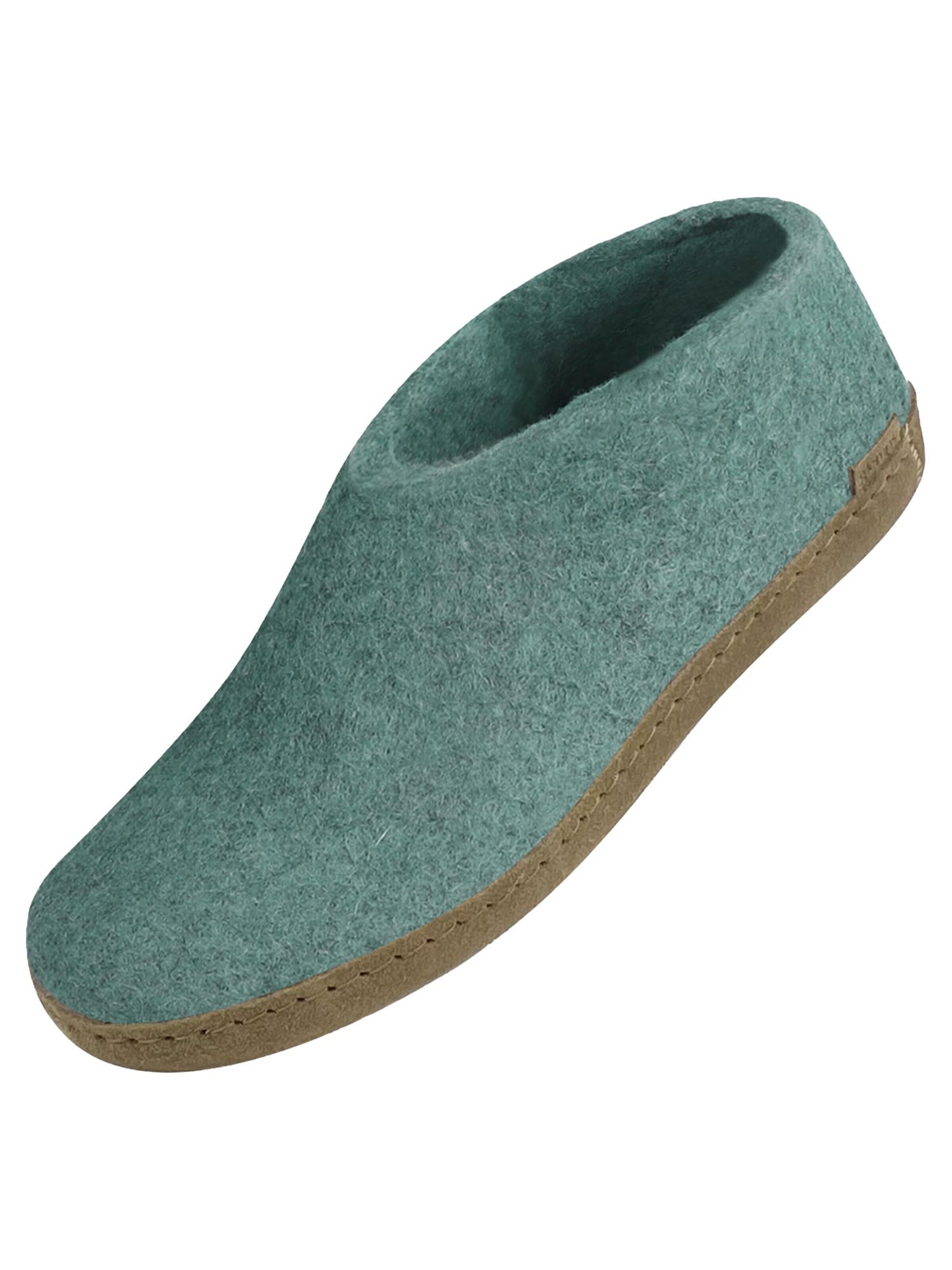 Glerups Slipper 'Ledersohle' in Green