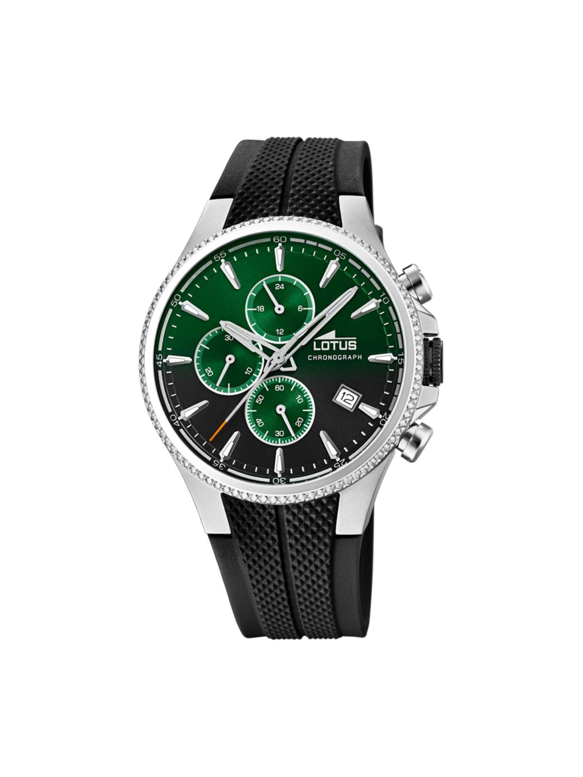 Montre à affichage analogique Lotus en vert : devant