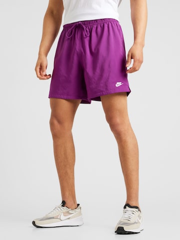 Nike Sportswear - Regular Calças 'Club' em roxo: frente