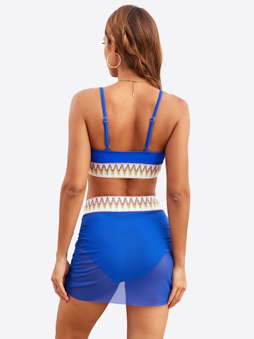 Magicshe Push-up Bikini 'Push Up Bikini Set mit hoher Taille' in Blue