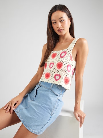 Hailys Knitted Top 'Si44nja' in White: front