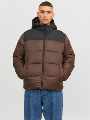 JACK & JONES Between-Season Jacket 'TOBY' in Brown: front