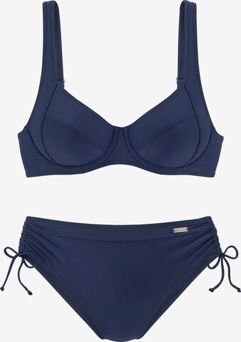 LASCANA T-shirt Bikini in Blue: front