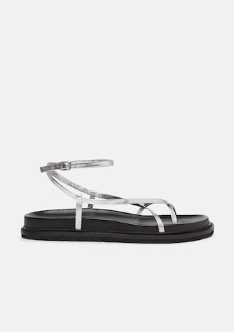 COMMA T-bar sandals in Silver: front