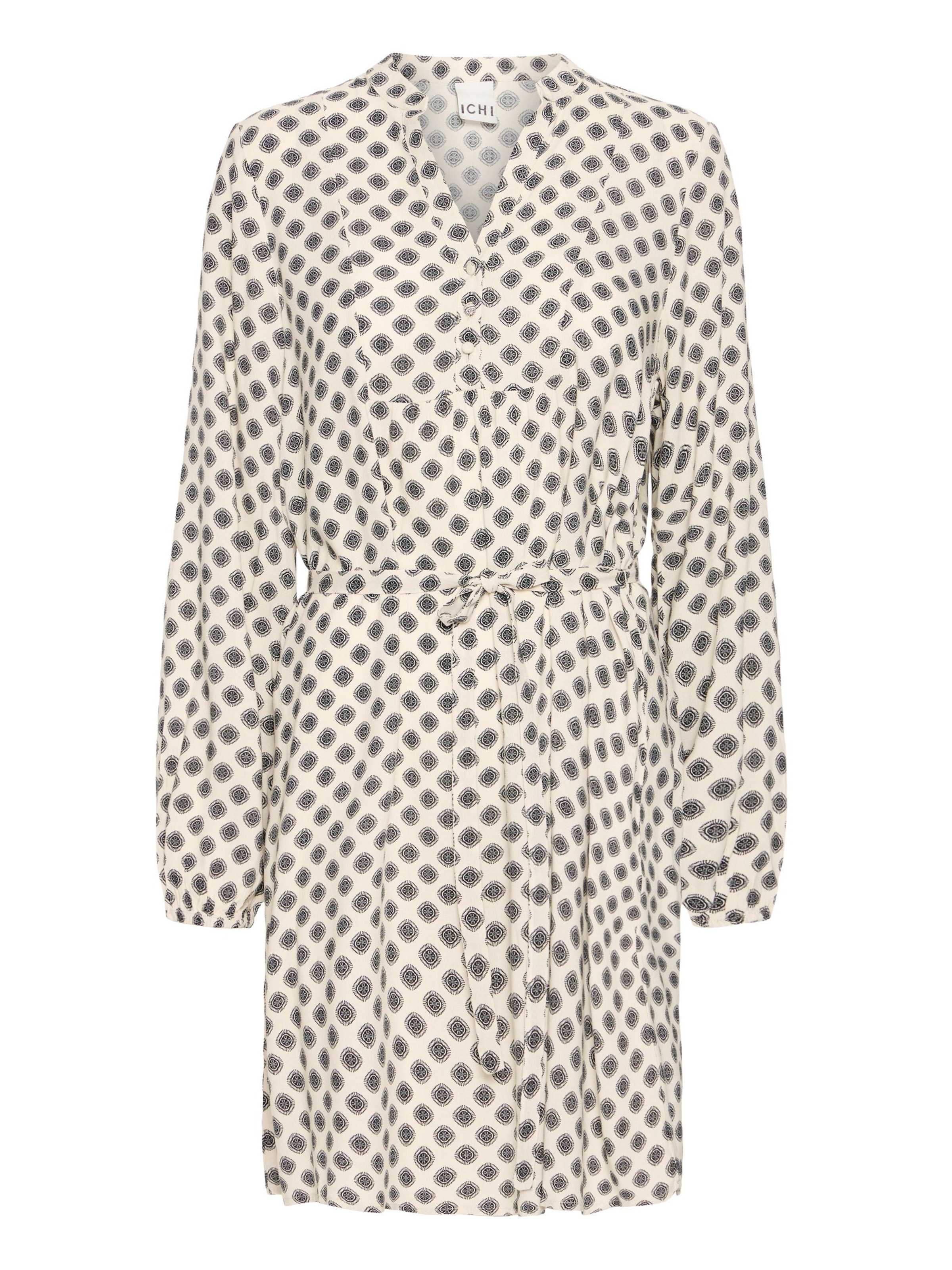 ICHI Robe-chemise 'VERA DR36' en crème / noir, Vue avec produit