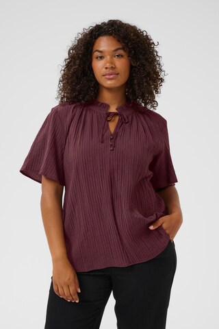 Chemisier 'Lisana' KAFFE CURVE en marron : devant