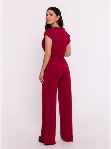 BeWear - Pierna ancha Pantalón de pinzas en rojo
