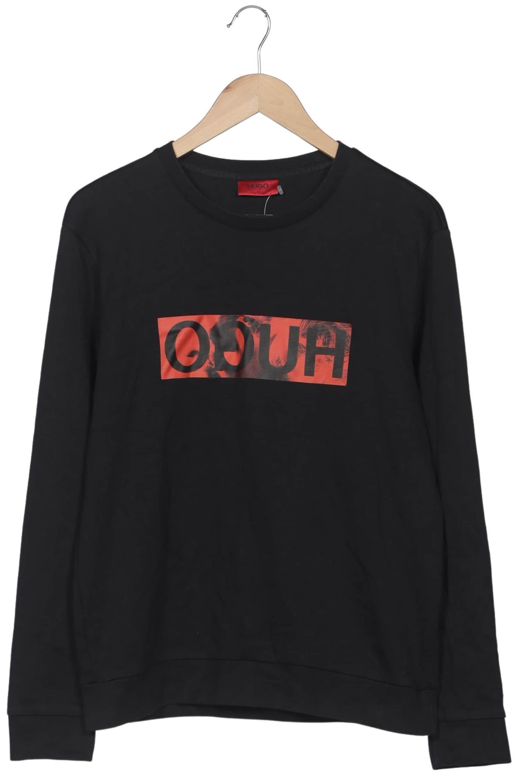 HUGO Sweatshirt & Zip-Up Hoodie in M in Black: front