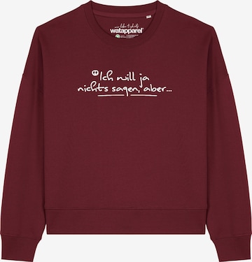 Felpa 'Ich will ja nichts sagen aber ' di Watapparel in rosso: frontale