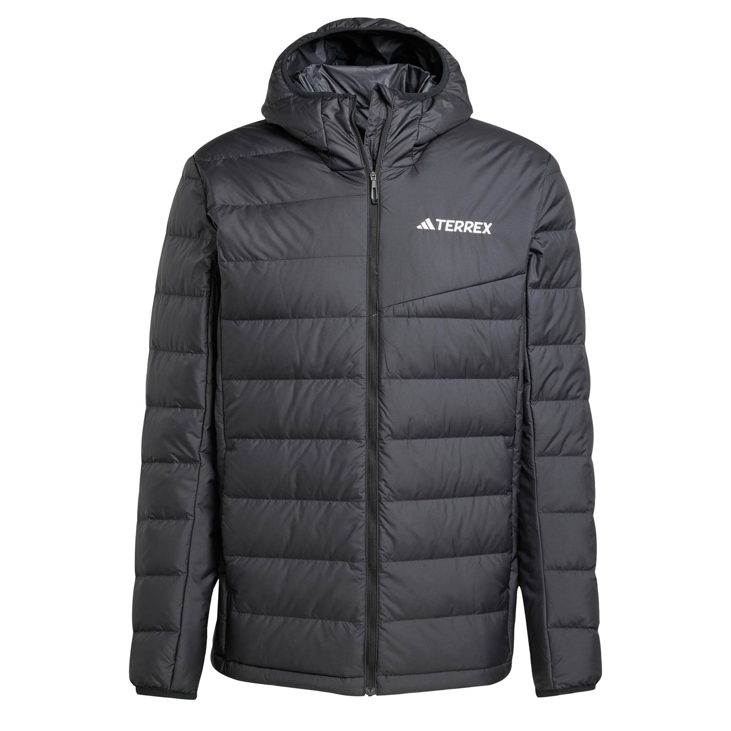 ADIDAS TERREX Outdoor jacket 'Multi Light Down CLIMAWARM Hooded' in Black: front