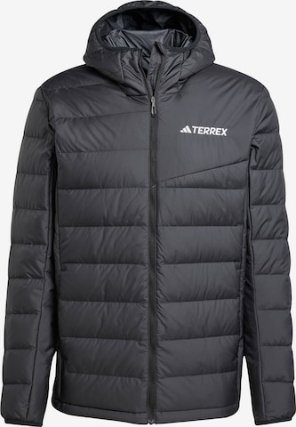 Giacca per outdoor 'Multi Light Down CLIMAWARM Hooded' di ADIDAS TERREX in nero: frontale