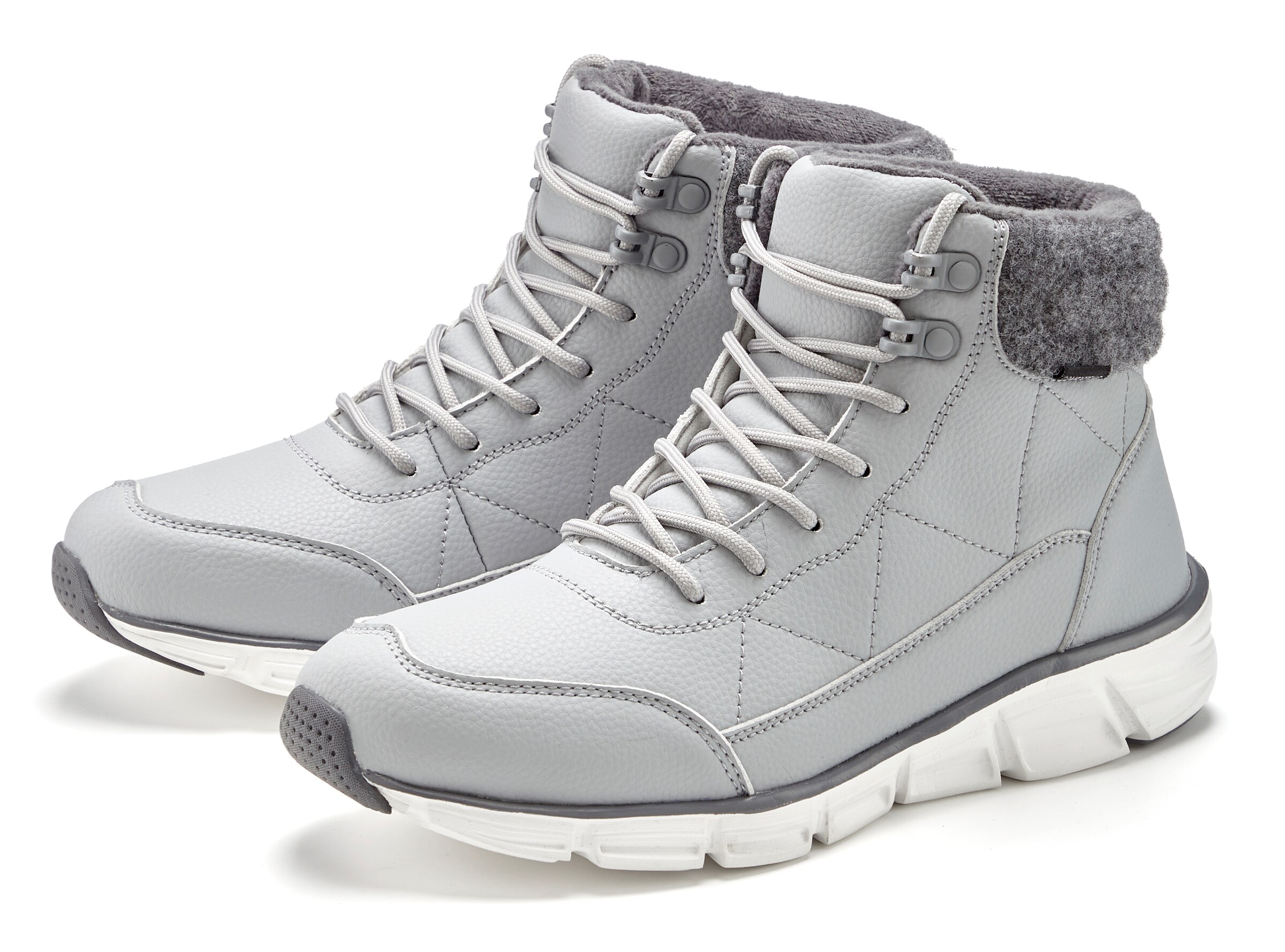 LASCANA Schnürstiefelette in Grau