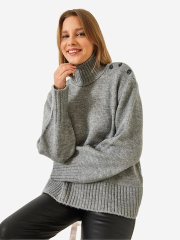 Pull-over oversize Bianco Lucci en gris