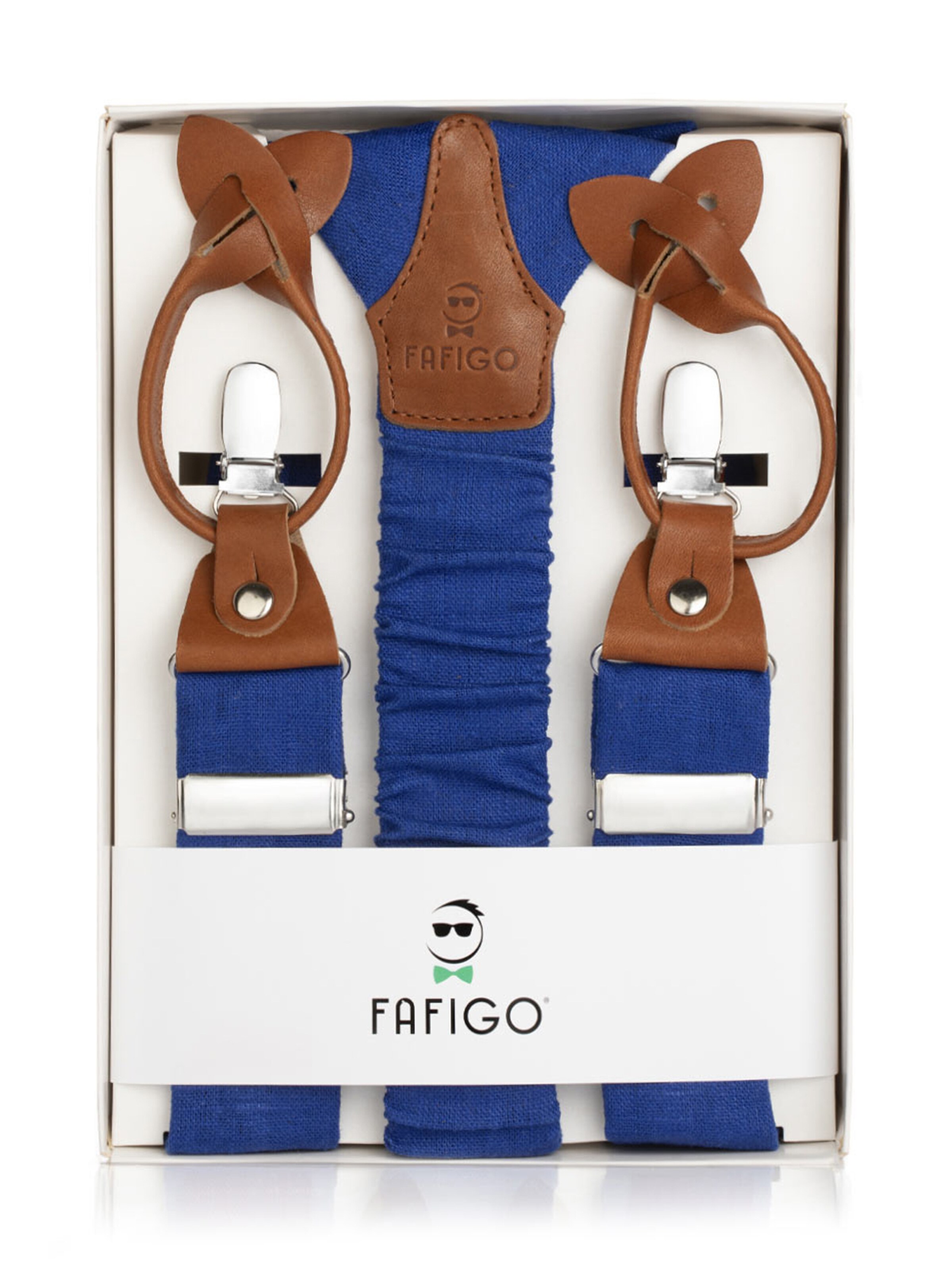 FAFIGO Hosenträger 'Zio Filippo'‌‌‌‌‌‌ in Blau: Vorderseite