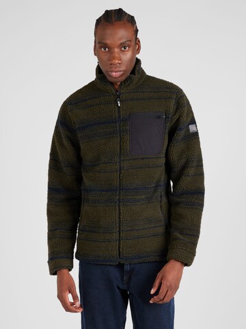 INDICODE JEANS Fleece Jacket 'Arwen' in Green: front