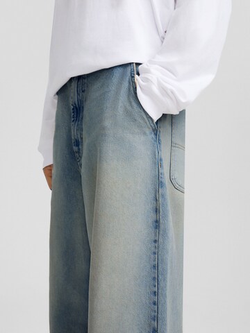 Wide Leg Jean Bershka en bleu