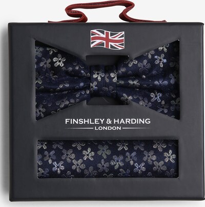 Finshley & Harding London Nœud papillon en bleu marine / gris foncé / lilas, Vue avec produit