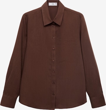 MANGO Pusero 'LINO' värissä ruskea: etupuoli