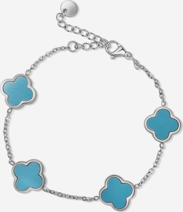 Pure Schmuck Bracelet 'Clover Ice Blue' in Silver: front