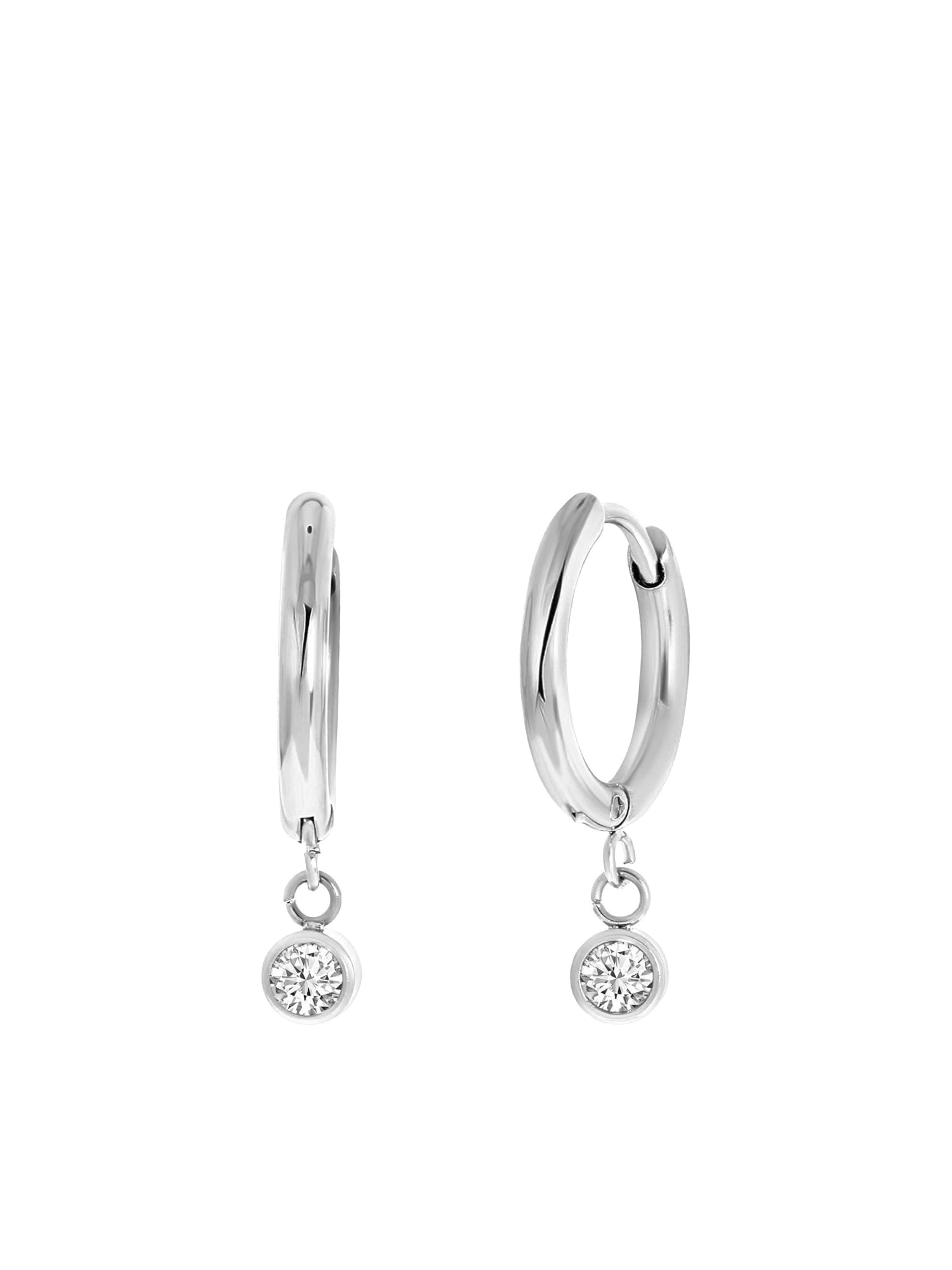 Lucardi Earrings in Silver: front