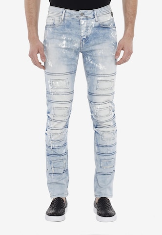 CIPO & BAXX Slimfit Jeans in Blauw: voorkant