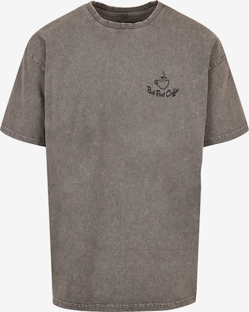 Merchcode Shirt 'But First Coffee' in Grey: front