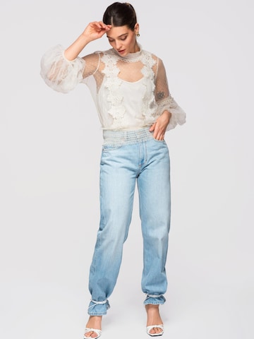 Ombre Blouse in Beige